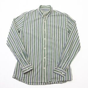 Octobre Editions Button Down Shirt Mens L Striped Casual Collar Long Sleeve